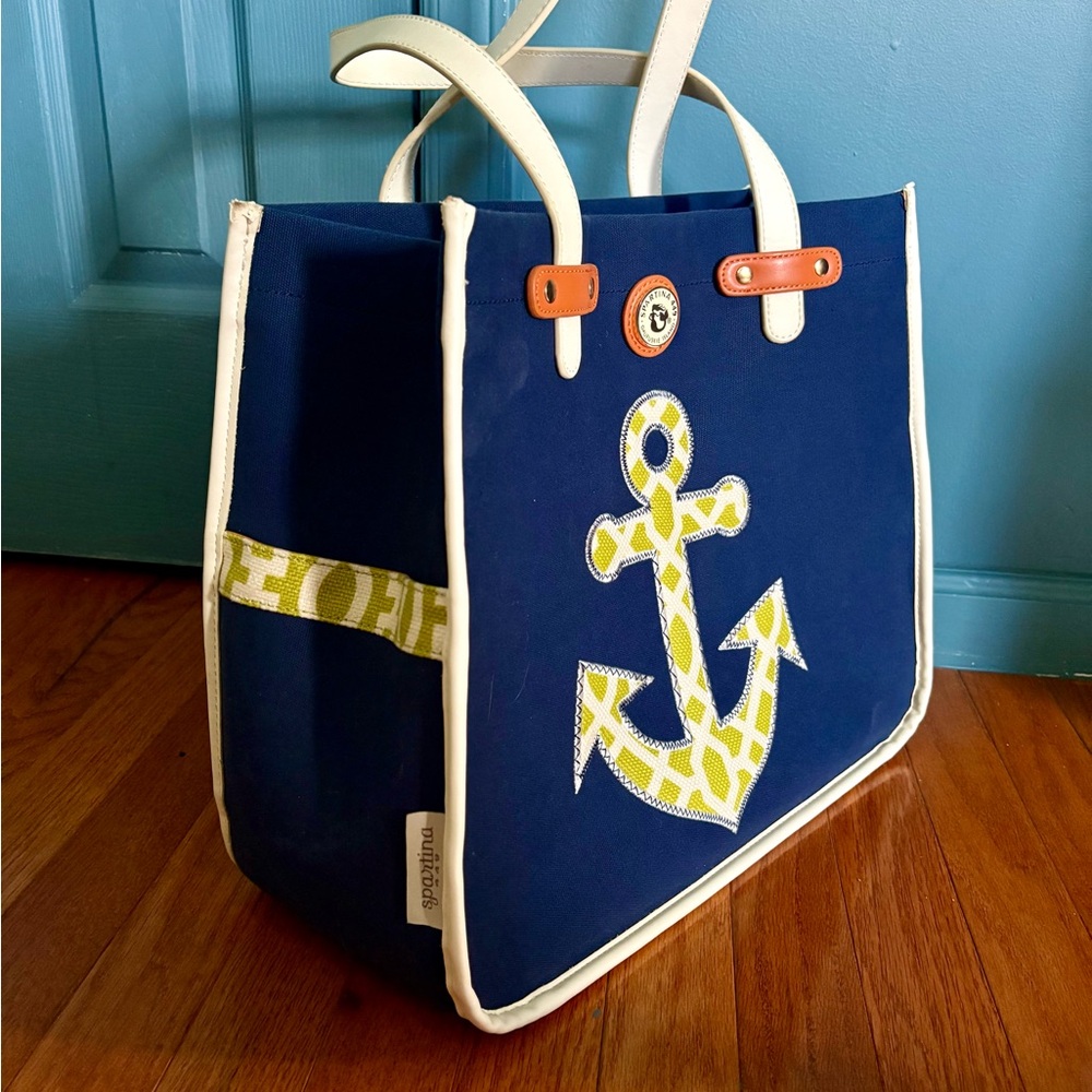 Spartina 449 Anchor Blue and Cream Tote - Picture 7 of 12